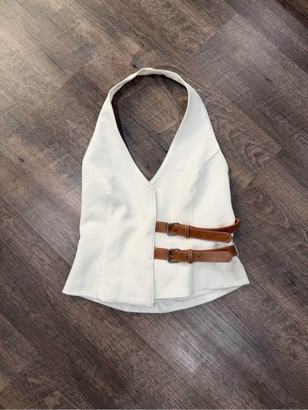 Poéselle White Halter Corset Top